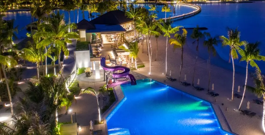 Well-lit outdoor garden with modern LED lighting in Sri Lanka