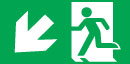 Exit sign pictograms running man